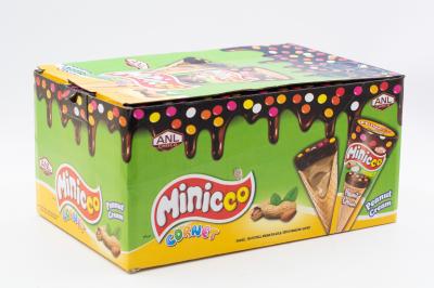 Шоколадный десерт в вафельном рожке Minicco Cornet Арахис 25 гр