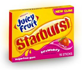 Wrigley's Starburst Juicy Fruit Strawberry